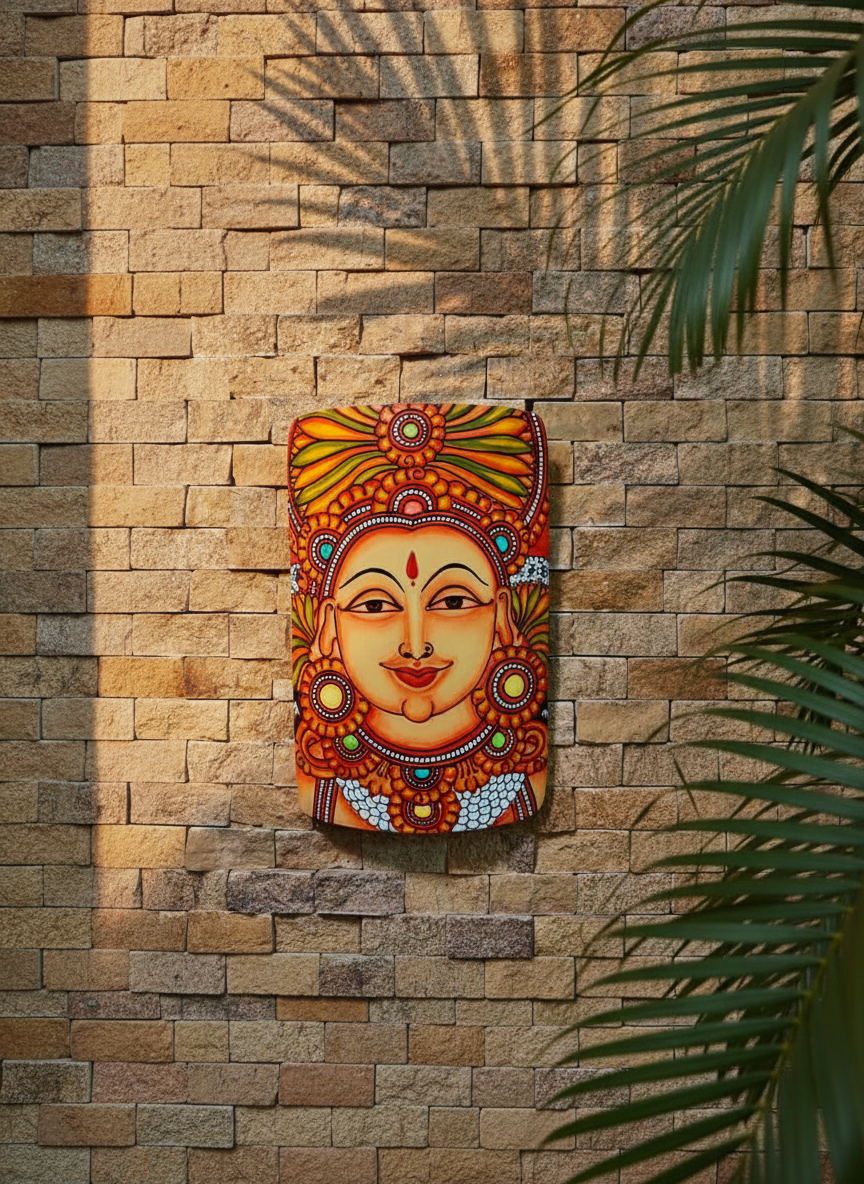 Kerala Mural Painting on Bamboo - Lakshmi