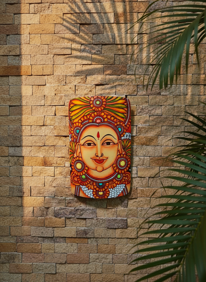 Kerala Mural Painting on Bamboo - Lakshmi