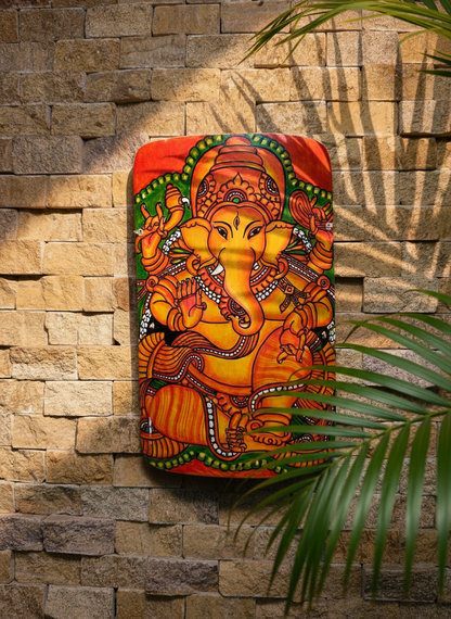 Kerala Mural Painting on Bamboo - Ganesha