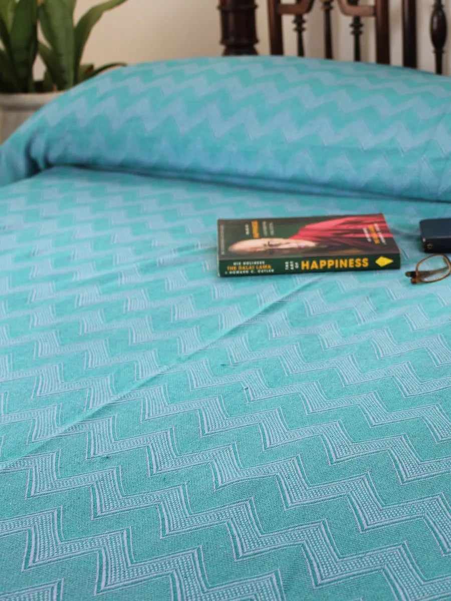 Chevron in Blue Bed Cover