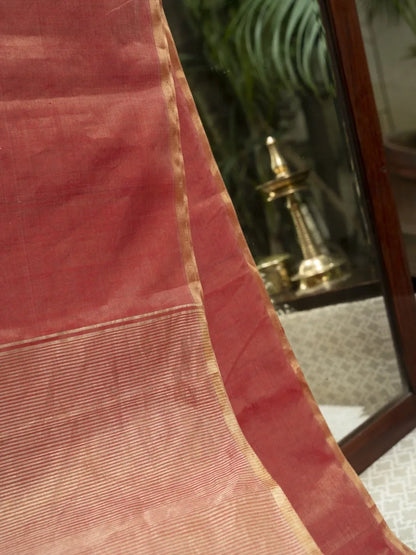 Maheshwari Saree - Tomato Red