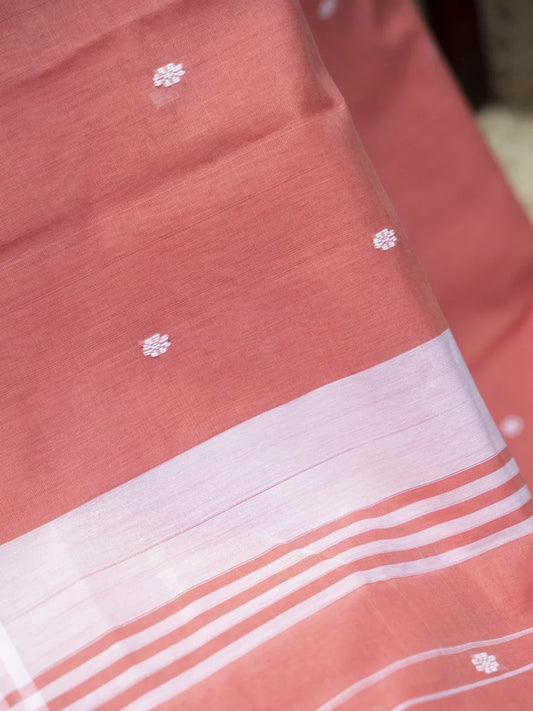 Chanderi Cotton Saree - Salmon Pink
