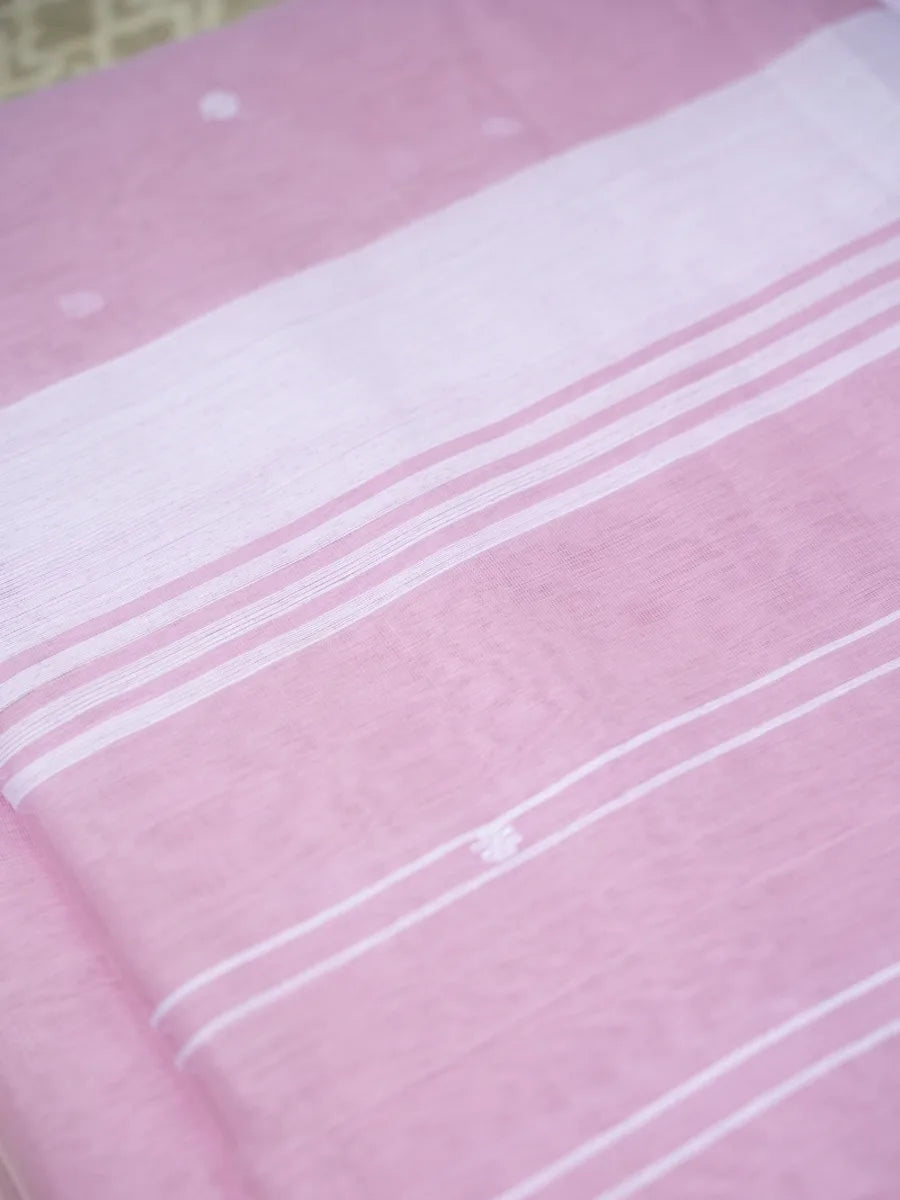 Chanderi Cotton Saree - Pastel Pink