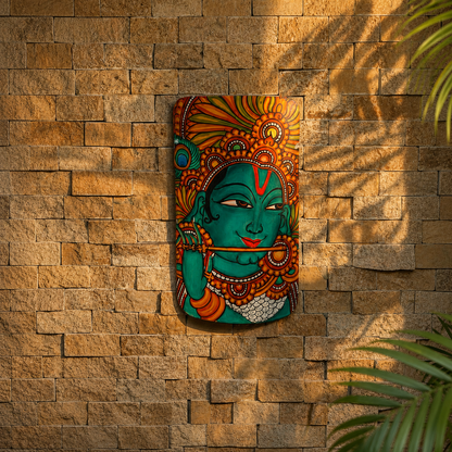 Kerala Mural Painting on Bamboo - Krishna