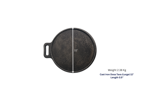 Cast Iron Dosa Tawa, Hand Seasoned, Ready for Crispy Perfection