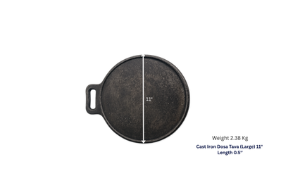 Cast Iron Dosa Tawa, Hand Seasoned, Ready for Crispy Perfection
