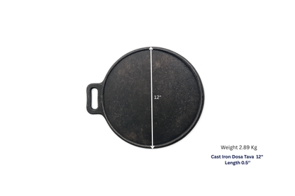 Cast Iron Dosa Tawa, Hand Seasoned, Ready for Crispy Perfection