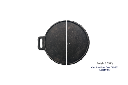 Cast Iron Dosa Tawa, Hand Seasoned, Ready for Crispy Perfection