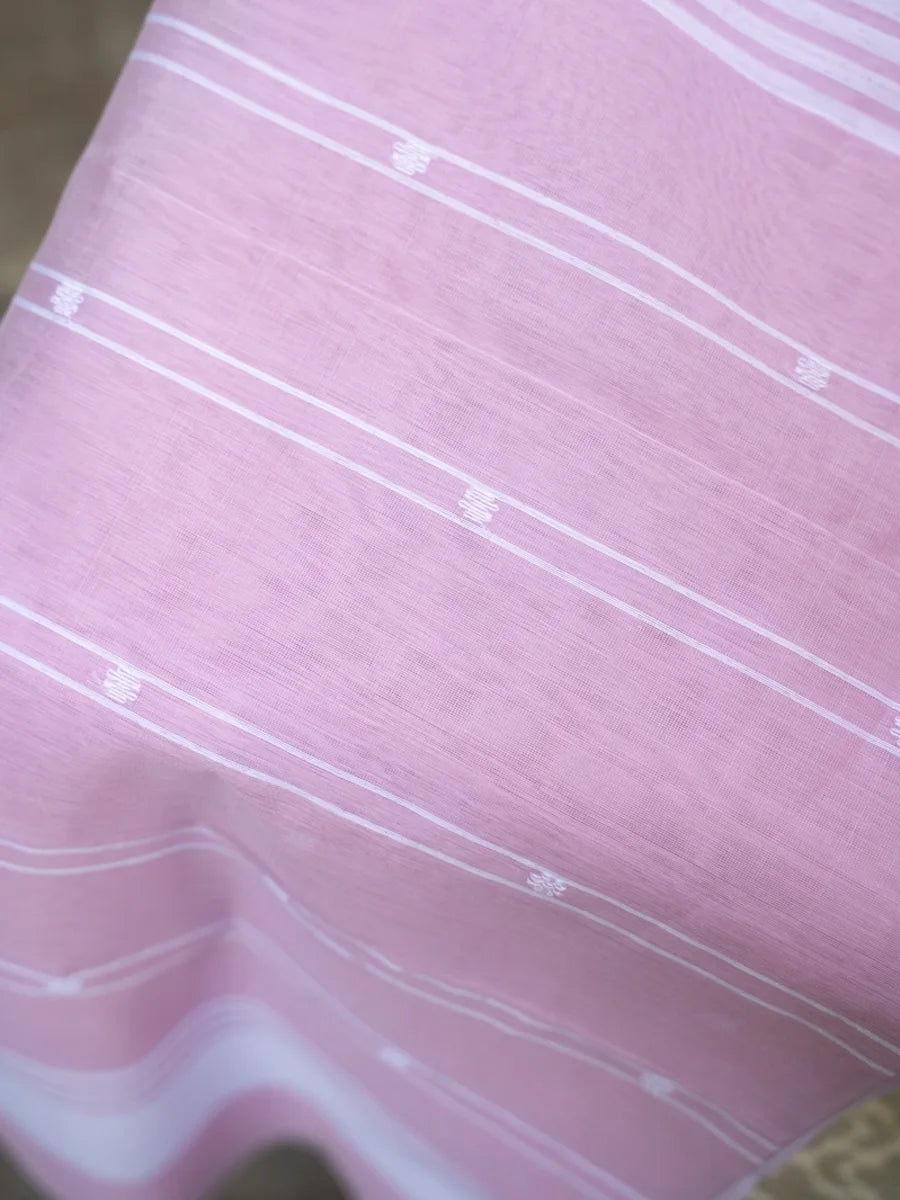 Chanderi Cotton Saree - Pastel Pink